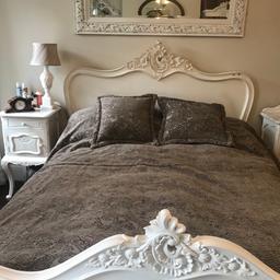 This is a luxury cut velvet bed throw, professionally made, it’s 3 metres wide so it falls luxuriously either side of the bed, it has 2 inch padded edging with 2 large matching sham cushions with feather inners, washable, in very good condition, very heavy good quality fabric 
Viewing welcome