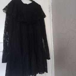 New ZARA black lace frill collar with under shorts. New never worn but tag removed. Size 12 Medium fit,£2 p&p