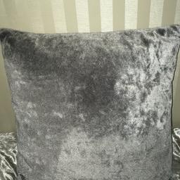 Stunning silver grey crushed velvet cushion like new. Smoke & pet free home