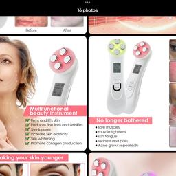 Face lifting and tightening LED Micro current hand held device .. it can also help to diminish acnes appearance and skin blemishes
No box instructions can be found on YouTube 
Please take a look at my other listings 👀