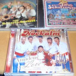 verkaufe

                                                    3 CD`s

             original Bavaria Sextett - 20 Jahre Zillertaler Schürzenjäger 

                              Nockalm Quintett (Amadeus in Love)