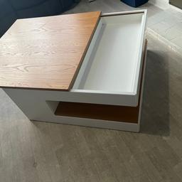 john lewis oak and white gloss coffee table with storage
