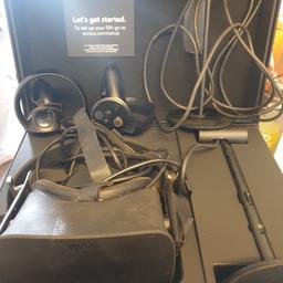 oculus rift boxed with controllers and 2 sensors. In a used but good condition fully working. Has been in storage so will probably need a clean. 
collection s5