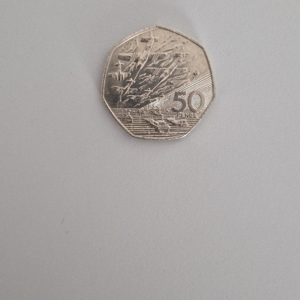 Old large 50p commemorative d-day landings coin.