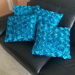 New beautiful turquoise colour cushion covers. There are 4 in total . These are only cushion covers which have never been used.

Measurements 16.5 inches by 16.5

Comes from smoke and pet free home

No returns or refunds

Kindly ask any questions before buying

Can drop off locally for small extra charge