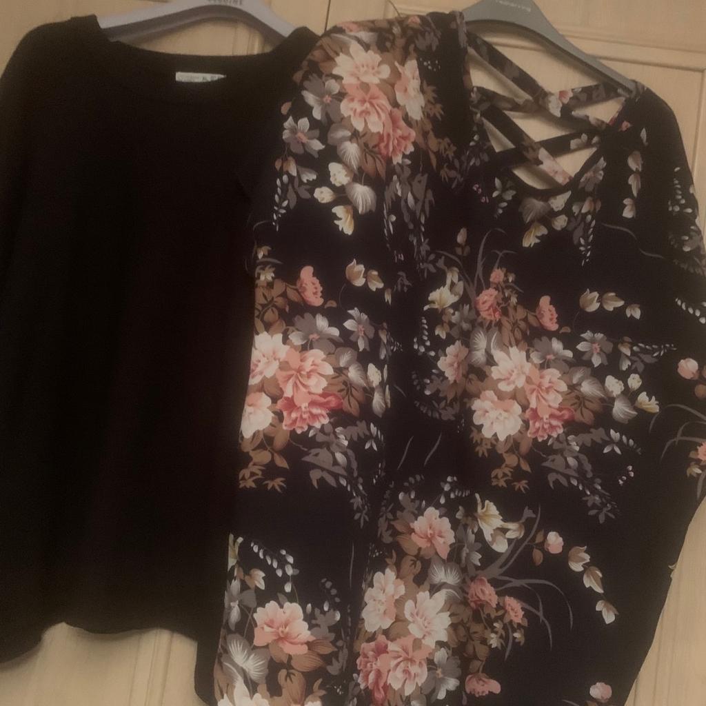 All excellent condition tops 3 x George long sleeve hardly worn.
1 x black short sleeves primark wool material
1 x SHEIN top lovely condition
1 x FF top sleeveless
1 x 3/4 matalan jeans