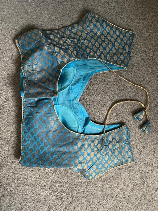 Buy & Sell East London Redbridge - Photos for BLUE AND GOLD READY MADE SARI BLOUSE crop top