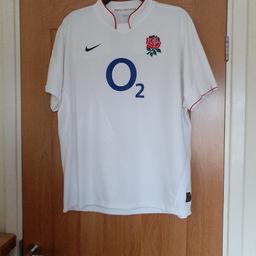 Unworn official England rugby shirt by Nike. 100% Polyester.
