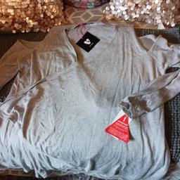 wrap round cardigan in grey with no shoulders  but sleeves size 12 /14 new still with tags on from very