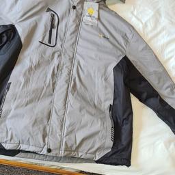GEMYSE Men's Waterproof Ski Snow Rain Jacket Winter Coat GREY 2XL XXL * NEW NWT.