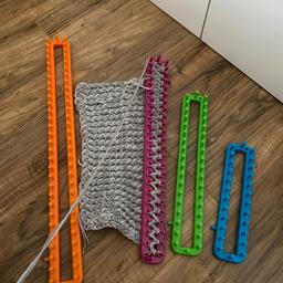 The Rectangle Knitting Loom Set is an amazing alternative to using knitting needles, helping you make the most of your yarn stash! Four looms for you to use. May also have some wool I can give to get you started.
