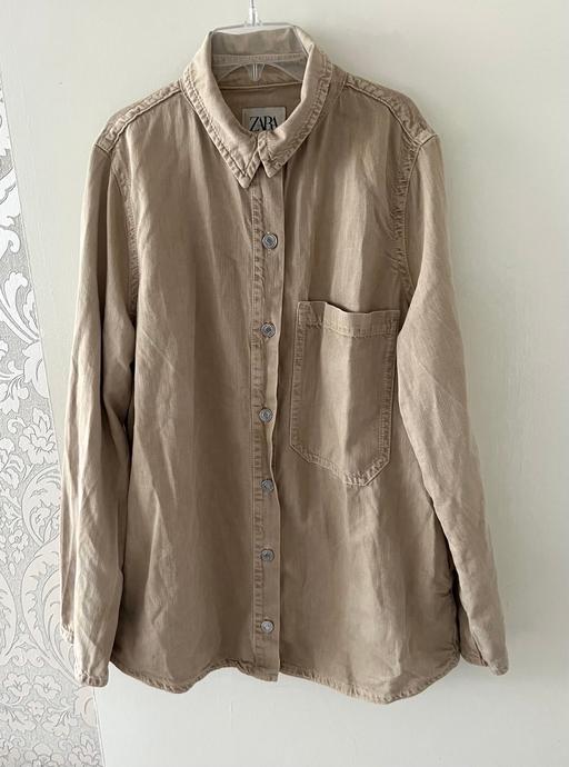 Buy & Sell South West London West Brompton - South West London - Photos for Zara Cream Oversized Denim Over Shirt Jacket