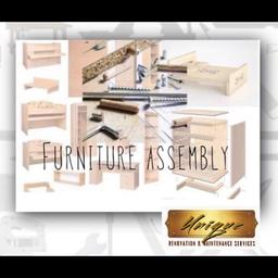 Furniture Assembly 

We also supply the services below

plastering 
painting & decorating 
tiling
gardening/landscaping 
fencing
laminate 
handy man 
regular cleaning services
van removals 
carpet cleaning 
electrician 
media wall
fitted wardrobe 
wallpapering

Please call/message on 07956265890
