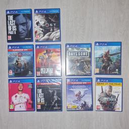 Range of Ps4 Games

Prices are fixed (all games are reasonably priced)
Pick up from IG3 or can be posted at additional cost

GAMES (All Ps4)
Biomutant = £10
Horizon Zero Dawn CE = £10
Days Gone = £10
Witcher 3 Wild Hunt = £10
Ghost of Tsushima = £15
Fifa 20 = £10
God of War = £10 =  SOLD
Last of Us Remastered = £10
Last of Us Part £15
Red Dead Redemption 2 = £15

Buy from a trusted 5⭐⭐⭐⭐⭐ seller/buyer with ALL Positive feedback :) Please read my reviews from other Shpock users. Don't forget to check out my other items for sale.