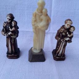 Verkaufe 3 Heiliger Antonius Figuren laut Abbildung aus Holz- und Kunststoffgemisch, Höhe circa 10 cm, Top-Zustand.