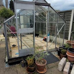 12ft x 8ft greenhouse. 2 windows with auto openers and a louvre window