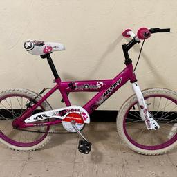 Here is a used girls 18” wheel pink bike
Model is Huffy Rock star

No longer need it and it works but will need a a back wheel inner tube
comes exactly as pictured