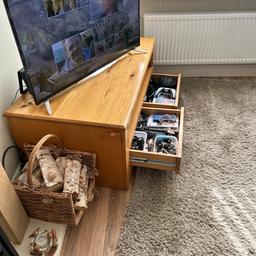 Solid oak tv or table 2 drawer. Purchased from Next vgc