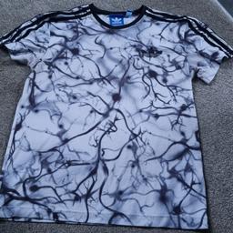 Men's black and white Adidas T.Shirt - size small - vgc