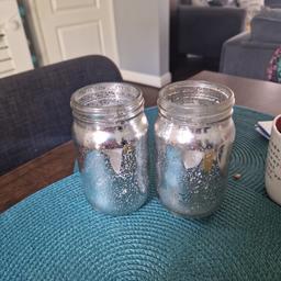 two lovely little jars ideal for flowers good condition