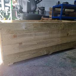 made to order wooden planters price is for 1 planter size (1.2m x 45cm x 45) but will make any size so please ask for price. there all treated ready to be planned once liner is fitted.