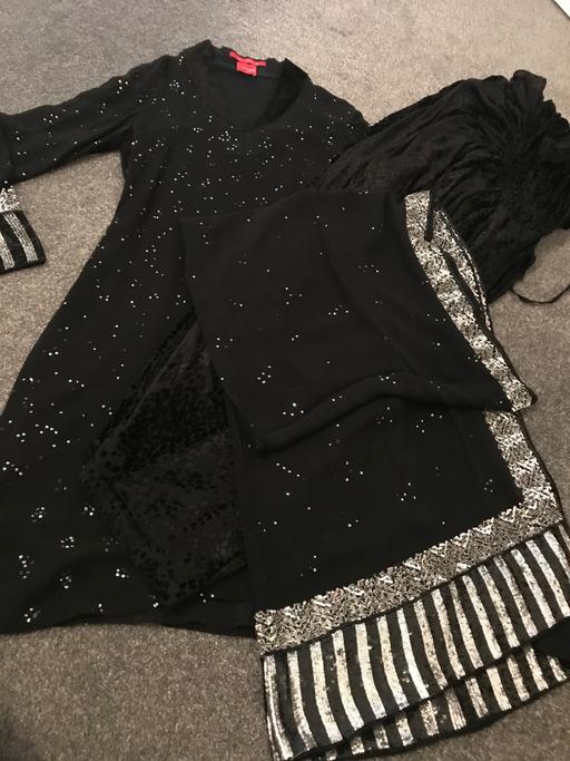 Buy & Sell West Midlands Sandwell - Photos for Black & silver Patiala Salwar Kameez Size8/10