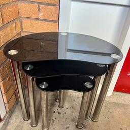 Three black glass tables with metal legs
No long use 
Free 
Collection only asap please