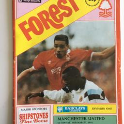 Official match day programme - Nottingham Forest v Manchester United- 16th March, 1991 in good condition. Postage available to any location in the world from trusted seller - selling successfully online since 2011. Please contact with any queries. All questions answered and offers considered.