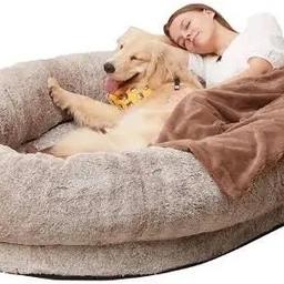 Extra Large Size Pet Bed Waterproof Bottom Layer Anti-slip Multi-purpose Human Dog Bed Winter Warm Noon Bed Sleeping Pad Dog Mat