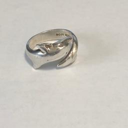 Old British hallmarked silver ring  fully stamped . I’m shape of dolphin 🐬, adjustable to any finger . Pls look at the pictures attached for more details can accept PayPal, collection, bank transfer or delivery if close by. Shpocks wallet too