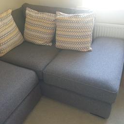 Selling our L shaped corner sofa which is like brand new. Hardly used as it was mainly in the spare room if someone visited.

Originally from Next, with a RRP £1100. No marks and still has that brand new smell.

it's a very dark gey /black colour. Open to sensible offers. Pet free and smoke free home. Cushions excluded.