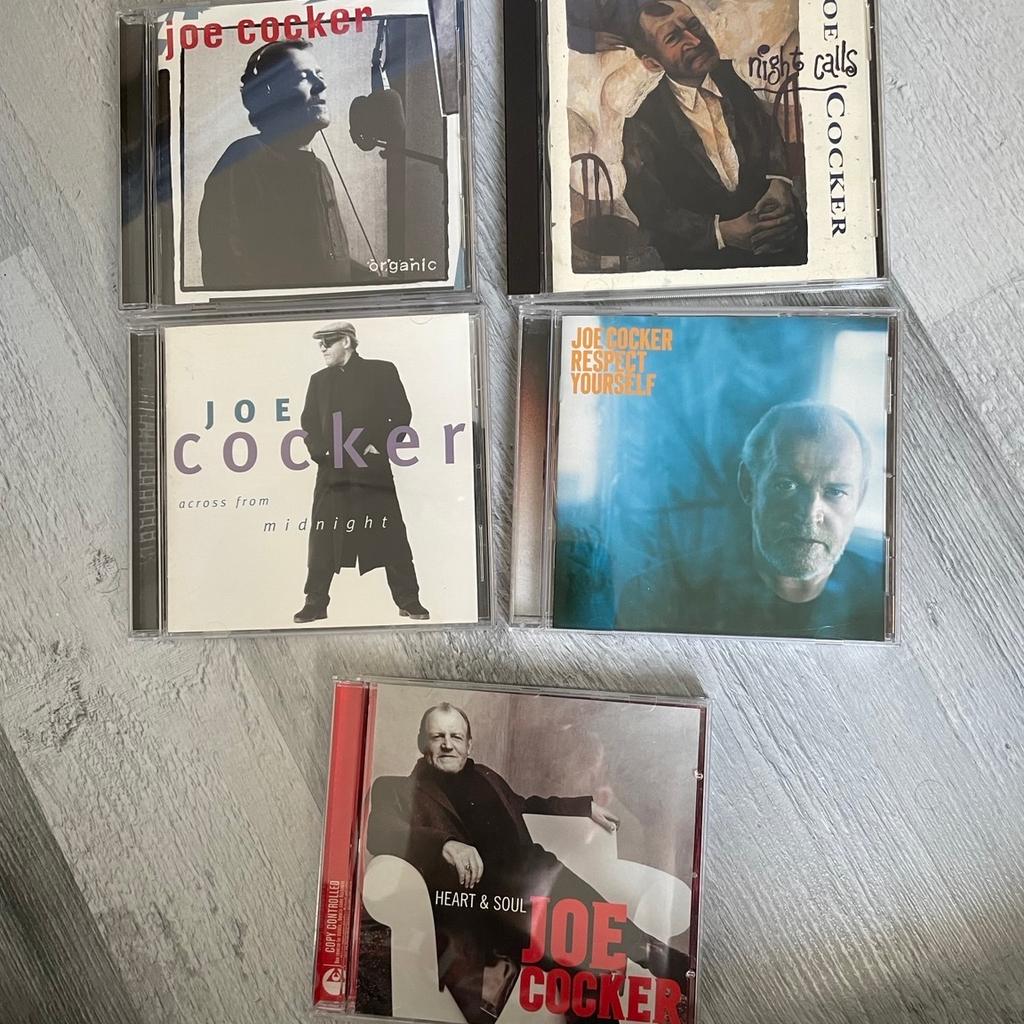 5 Joe Cocker Alben (CD) in sehr gutem Zustand

- Night Calls (1991)
- Organic (1996)
- Across from Midnight (1997)
- Respect Yourself (2002)
- Heart & Soul (2004)

Zzgl. Versand
(4,95€ Hermes Paket)

Privatverkauf aus Sammlungsauflösung, keine Rechnung, keine Rücknahme