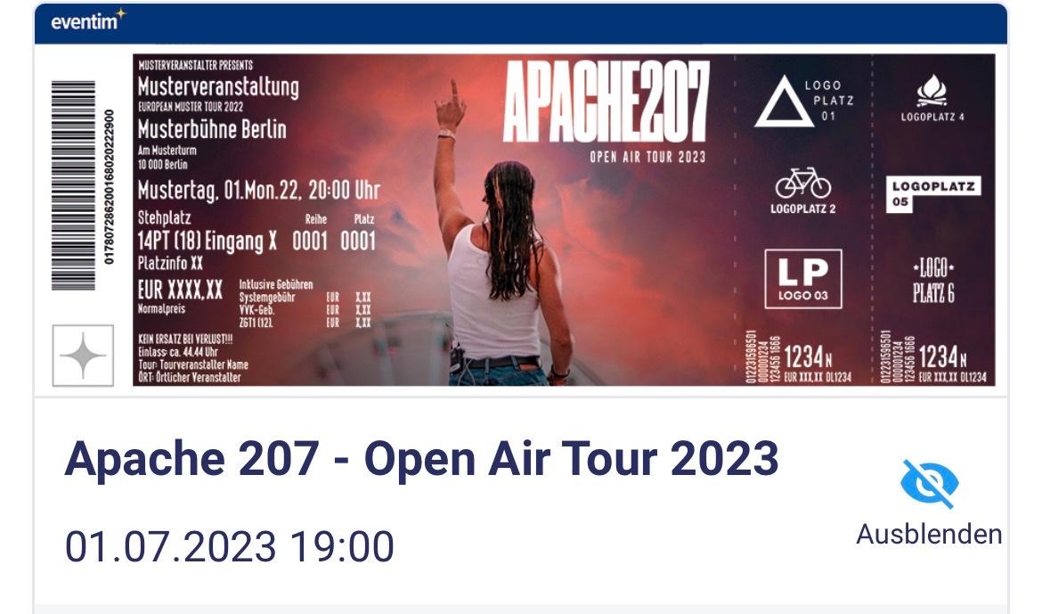 Apache Open Air Tour 2023 Mannheim in 67122 Altrip für 80 00 zum