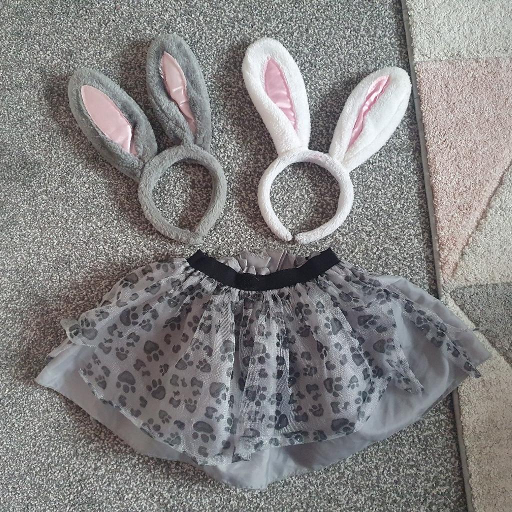 New glasses and make your own Easter hat.

skirt and rabbit ears