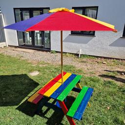 Children's garden bench and parasol.
Used but still lots of use. 

Only selling due to my children being to big for it now.