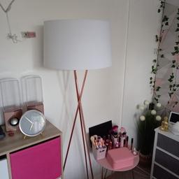Rose gold and dusty pink tripod lamp. In excellent condition as only used a couple of times. In perfect working order. Selling as changing decor. From a pet and smoke free home.
Collection only from B30.
