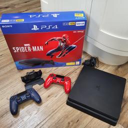 Boxed PS4 Slim 500mb with two controllers and charging docking station. Excellent condition. Collection only.