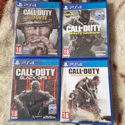 Call of Duty games on PS4 / £10 pounds each

I've got 4 call of duty games for sale on the PS4 console

the games are

call of duty WWII
call of duty infinite warfare
call of duty black ops 2
call of duty advanced warfare

all games £10 pounds each no offers in price