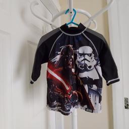 T-Shirt ”Star Wars”

 Black Mix Colour

Good Condition

Actual size: cm

Length: 37 cm front

Length: 36 cm back

Length: 21 cm from armpit side

Length sleeves: 28 cm from neck

Volume hand: 28 cm from neck

Breast volume: 60 cm - 70 cm

Volume waist: 60 cm – 70 cm

Volume hips: 60 cm – 70 cm

Size: 4 Years, Height: 104 cm

Front: 82 % Polyester
 18 % Elastane

 Back: 80 % Polyamide
 20 % Elastane

Sleeve: 80 % Polyamide
 20 % Elastane

Exclusive of Trims

Made in China

Price £9.90