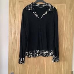 Dorothy Perkins black jumper with fitted blouse inside sized at 16 but comes up small more like a 12/14 COLLECTION ONLY