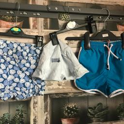 BRAND NEW - BOYS SHORTS AND SUMMER HAT

1 X BRAND NEW - RIVER ISLAND BLUE SHORTS WITH WHITE TRIM
1 X BRAND NEW - BLUE SHORTS WITH WHITE LEAF PRINT FROM H&M
1 X PALE BLUE SUMMER HAT FROM MATALAN - WORN FOR A TWO WEEK HOLIDAY - SO IN EXCELLENT CONDITION

PLEASE SEE PHOTO