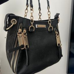 River Island Black and Gold Detail Bag, in Swansea