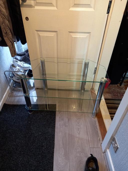 Buy & Sell Greater Manchester Stockport - Photos for GLASS TV STAND - CHROME AND GLASS