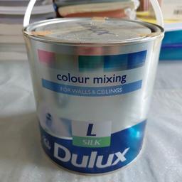 Delux paint 2.5lt tin, never opened Mercury Shower 3 in colour, (silk finish) check pic for shade .