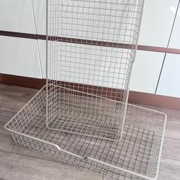 Ikea KOMPLEMENT Wire baskets - 92cm x 54cm x 16cm Approx
Perfect for bottom of wardrobe or large cupboard / shoe storage or garage shelves
This mesh basket provides a quick overview of the contents inside and at the same time it allows air to circulate, keeping your clothes and other textiles / items nice and fresh.