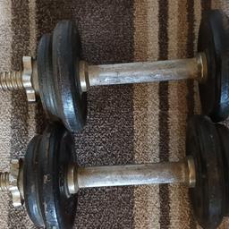 iron dumb bells 6 kilo weights plus iron bar, collection in person from accrington please