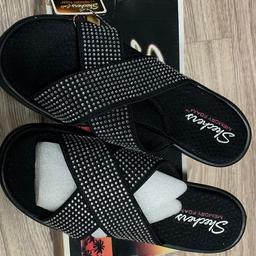Skechers black Wedge Memory Foam sparkling studs Sandals UK Size 6 EU39
Brand new in box.