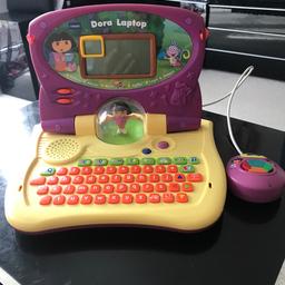 Dora laptop from Vtech
Learn letters, maths, words, music, logic and games