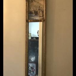 Petite Antique Gilt  French Trumeau Wall Mirror Gilt Wood Antique 25cm wide x 106cm long 
In good antique condition
Viewing welcome