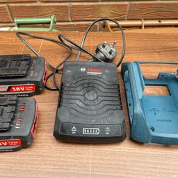 2 x bosch wireless batteries,
Bosch wireless charger GAL1830w

All batteries hold full charger, your welcome to try them on my drill